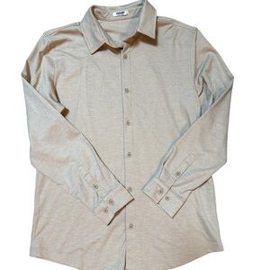 Classic Beige Casual Button-Down Shirt